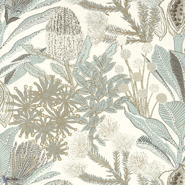 Protea-Behang-Thibaut-Neutral and Spa Blue-Rol-T13924-Selected Wallpapers