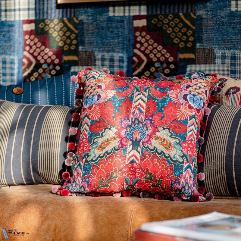 Psychedelia cushion in Red/Blue by Mind the Gap