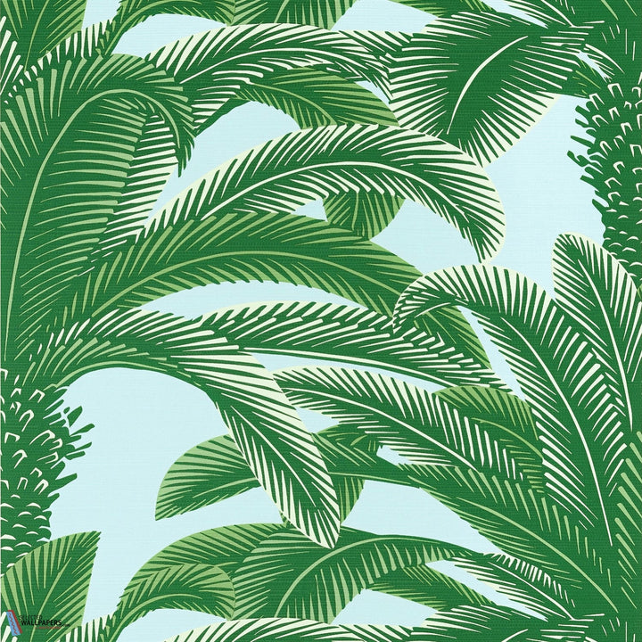 Queen Palm-Behang-Tapete-Thibaut-Green and Blue-Rol-T13908-Selected Wallpapers