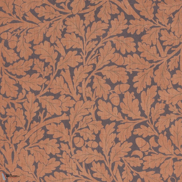 Quercus Linen stof-House of Hackney-Aubergine-Meter (M1)-Selected Wallpapers-Interiors