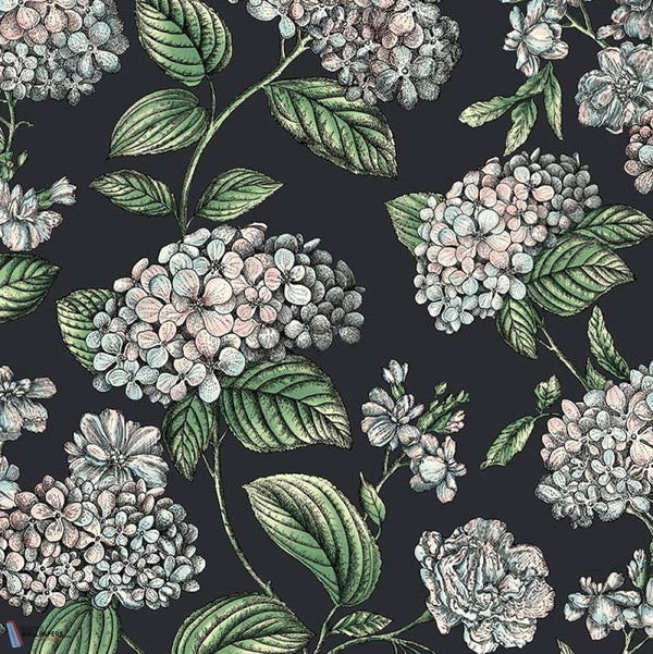 Ramo di Ortensia-behang-Cole & Son-Pastel on Charcoal-Rol-123/8038-Selected Wallpapers