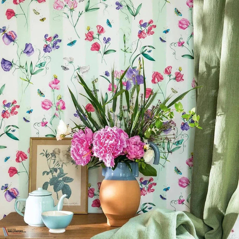 Rayure les pois de senteur Papier Peint-Pierre Frey-Selected-Wallpapers-Interiors