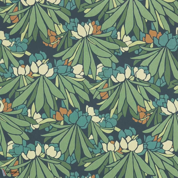 Rhododendron wallpaper-1838 wallcoverings-Forest-Roll-Selected Wallpapers-Interiors