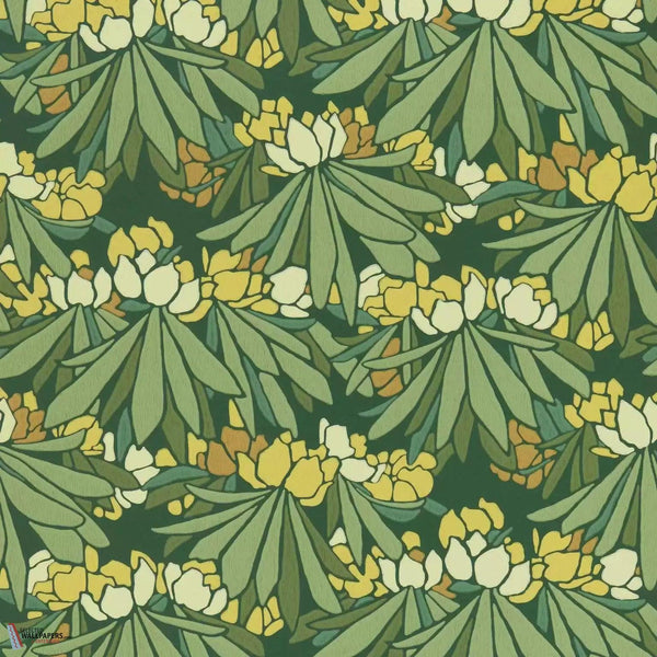 Rhododendron wallpaper-1838 wallcoverings-Yellow-Roll-Selected Wallpapers-Interiors