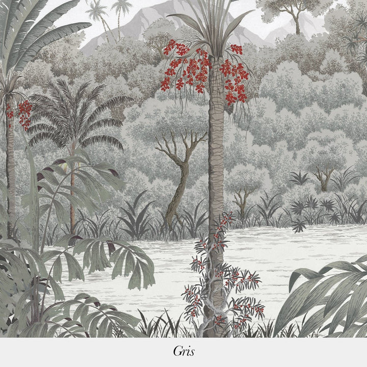 Riviere des Parfums-Isidore Leroy-wallpaper-behang-Tapete-wallpaper-Gris-Non Woven-Selected Wallpapers