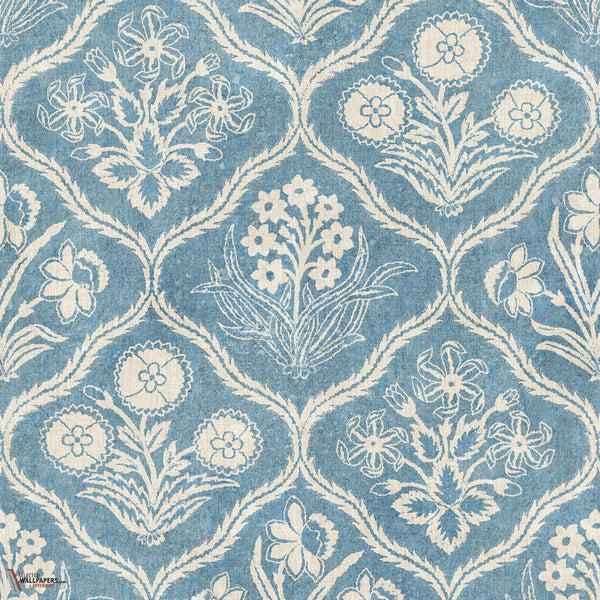 Rosa wallpaper-Sandberg-Blue-Roll-Selected Wallpapers-Interiors