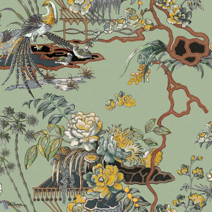 Sacred Pheasants-Coordonne-behang-tapete-wallpaper-Jade-Non Woven-Selected-Wallpapers-Interiors