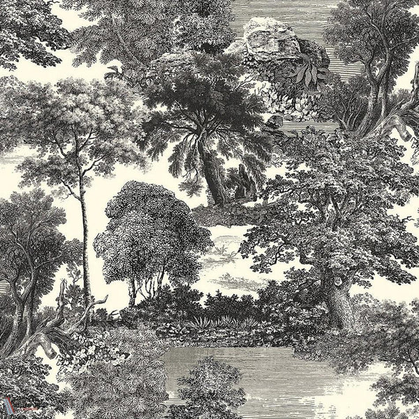 Salcey Forest wallpaper-Masureel-Black-Paneel A-Selected-Wallpapers-Interiors