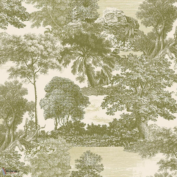 Salcey Forest wallpaper-Masureel-Olive-Paneel A-Selected-Wallpapers-Interiors