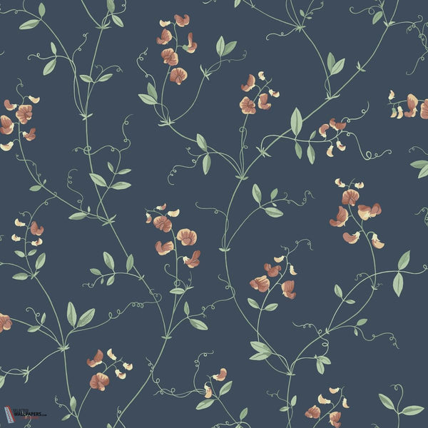 Sanna wallpaper-Sandberg-Classic Blue-Roll-Selected Wallpapers-Interiors