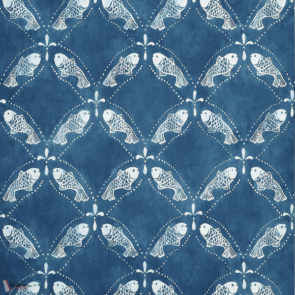 Santorini wallpaper-Thibaut-Navy-Roll-Selected Wallpapers-Interiors
