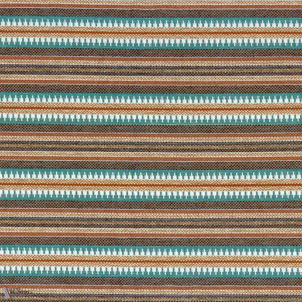Serapes stof-Casamance-Turquoise marine-Meter (M1)-Selected Wallpapers-Interiors