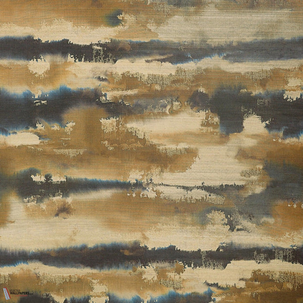Silver Lining wallpaper-Thibaut-Indigo and gold-Roll-Selected Wallpapers-Interiors