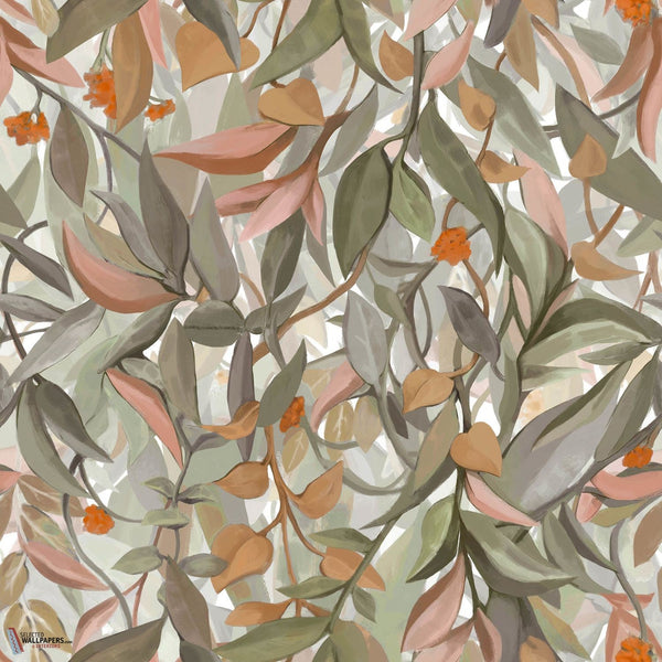 Solandra wallpaper-Casamance-Ivoire/Vert Amande-Roll-Selected-Wallpapers-Interiors