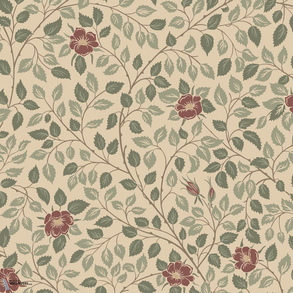 Solliden wallpaper-Sandberg-Burgundy-Roll-Selected Wallpapers-Interiors