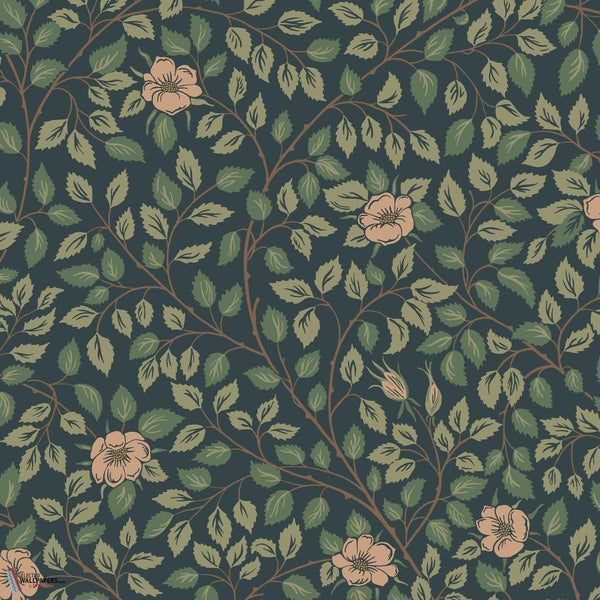 Solliden wallpaper-Sandberg-Midnight Blue-Roll-Selected Wallpapers-Interiors