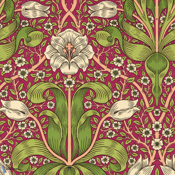 Spring Thicket-behang-tapete-wallpaper-Morris & Co-Maraschino Cherry-Rol-Selected-Wallpapers-Interiors