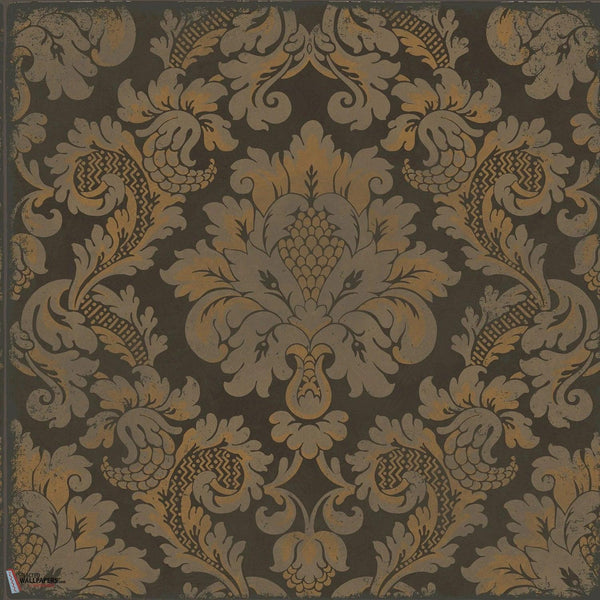 Stravinsky wallpaper-Cole & Son-Metallic bronze on soot-Roll-Selected Wallpapers-Interiors