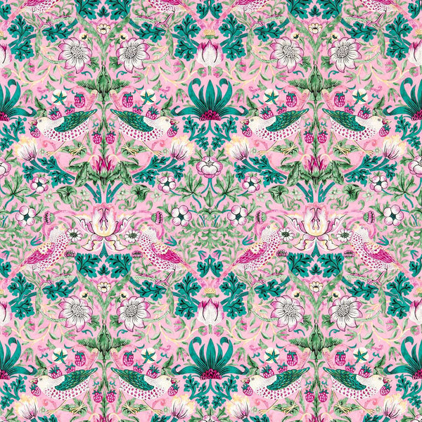 Strawberry Thief-behang-Morris & Co-Miami Strip-Rol-Selected-Wallpapers-Interiors