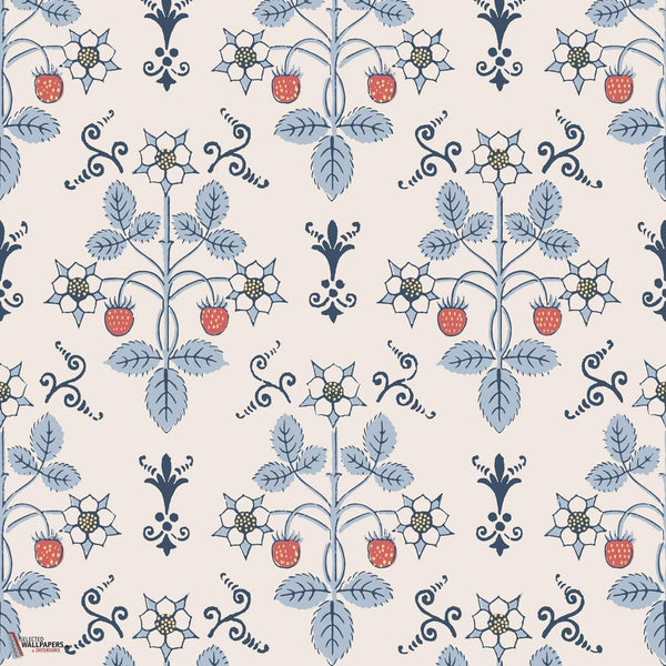 Strawberry behang-Cole & Son-China Blue on Cream-Rol-Selected Wallpapers-Interiors