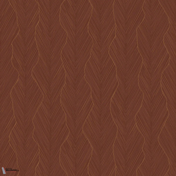 Strie wallpaper-Casamance-Bordeaux/Cuivre-Roll-Selected Wallpapers-Interiors
