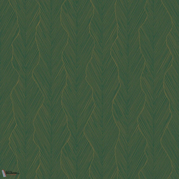 Strie wallpaper-Casamance-Emaraude/Dore-Roll-Selected Wallpapers-Interiors