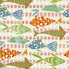 Batik fish wallpaper-Thibaut-Coral and blue-Roll-Selected Wallpapers-Interiors