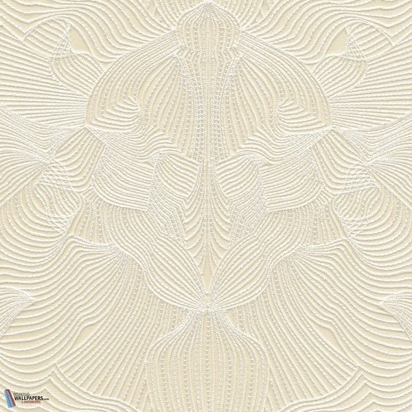 Techno Bee Embroidered-Moooi-behang-Ivory-Meter (M1)-Selected-Wallpapers-Interiors