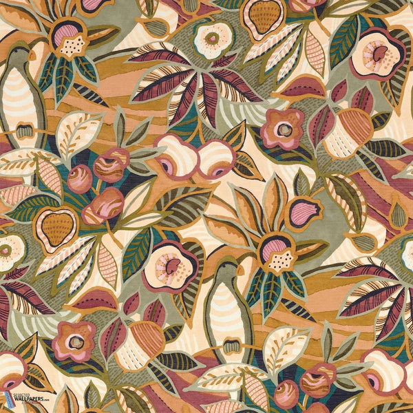 Tehuana-Casamance-Tapete-Kaki/Ocre-Rolle-Selected Wallpapers