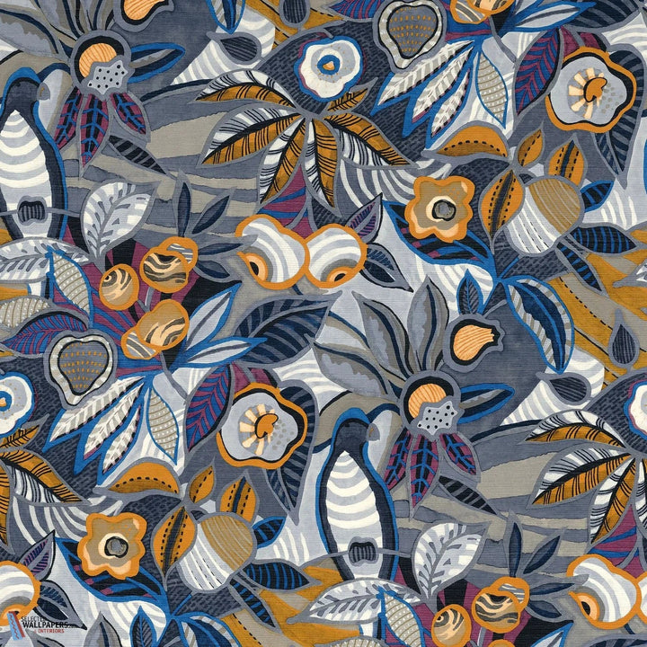 Tehuana-Casamance-wallpaper-behang-Tapete-wallpaper-Marine/Ocre-Rol-Selected Wallpapers