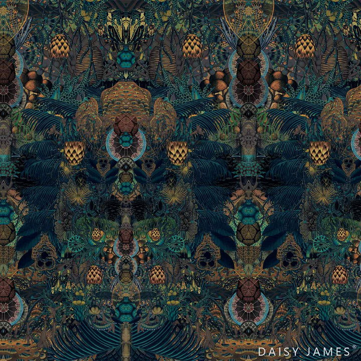 The Poppy-Behang-Tapete-Daisy James-Blue-Vinyl-DJ260-Selected Wallpapers