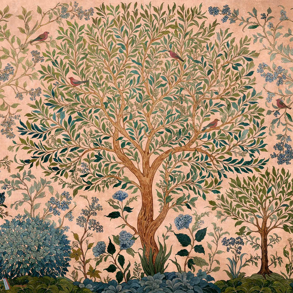 Varanasi Tree wallpaper-Coordonné-Peach-Non Woven-M2-Selected Wallpapers-Interiors