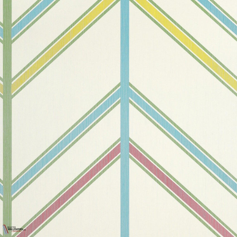 Ventura papier peint en Pink and Green de Thibaut