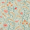 Wild Tulip & Vine wallpaper-Morris & Co-Coral/Teal-Roll-Selected Wallpapers-Interiors