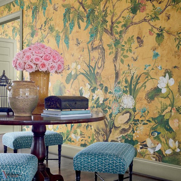 Wild Wisteria Mural-Thibaut-Selected-Wallpapers-Interiors