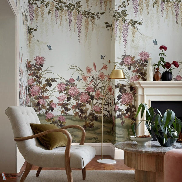 Wisteria Bloom wallpaper-1838 wallcoverings-Selected Wallpapers-Interiors