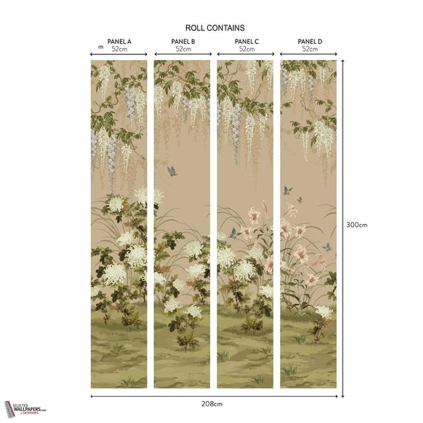 Wisteria Bloom wallpaper-1838 wallcoverings-Selected Wallpapers-Interiors