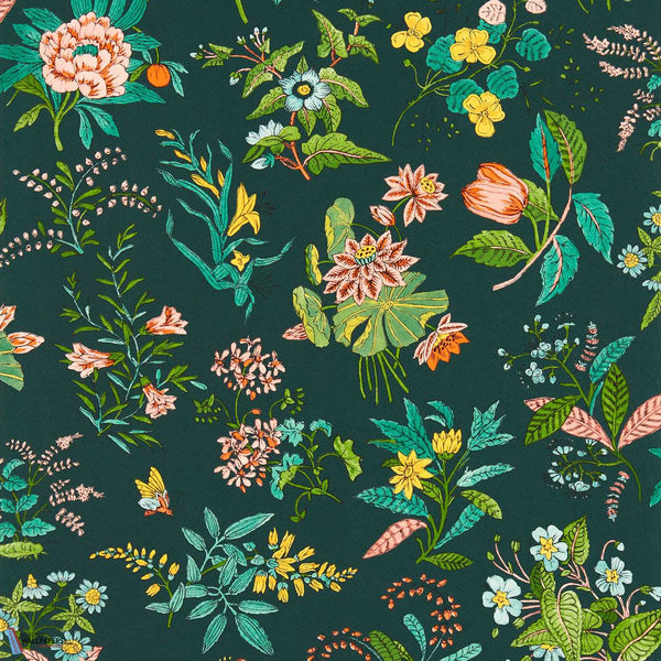 Woodland Floral-Behang-Harlequin-Jade/Malachite/Rose Quartz-Rol-113058-Selected Wallpapers
