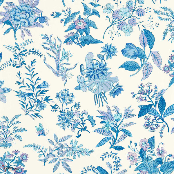 Woodland Floral-Behang-Harlequin-Lapis/Amethyst/Pearl-Rol-113059-Selected Wallpapers
