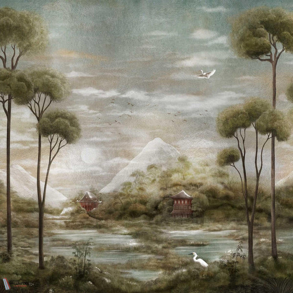 Xi Hu Lake wallpaper-Coordonne-Silver-Metallics-M2-Selected Wallpapers-Interiors