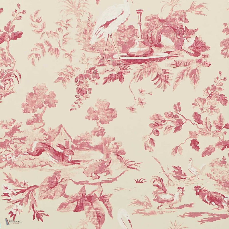 Aesops Fables papier peint en Pink de Sanderson