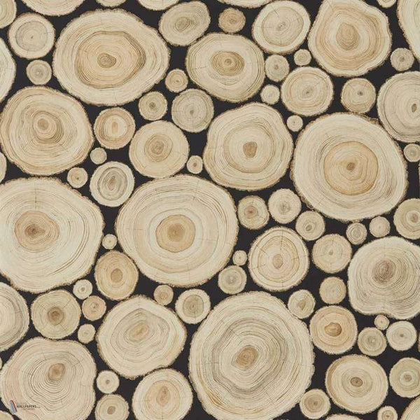 Alnwick Logs wallpaper in Black van Sanderson