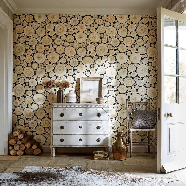 Alnwick Logs wallpaper van Sanderson
