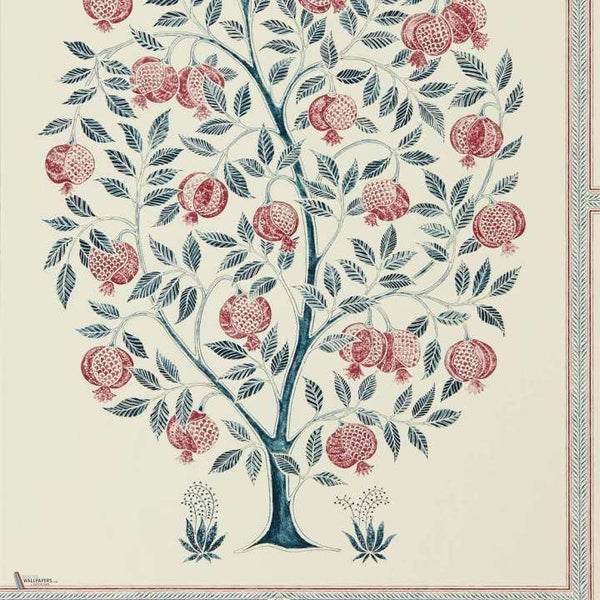 Anaar Tree behang in Blueberry van Sanderson