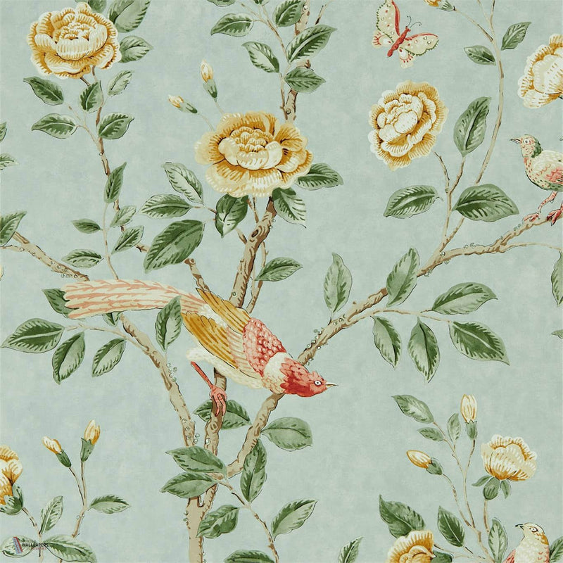 Andhara wallpaper in Seaglass/Lemon by Sanderson