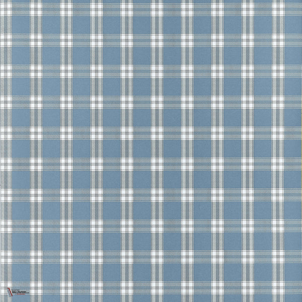 Payton Check wallpaper in Blue by Anna French
