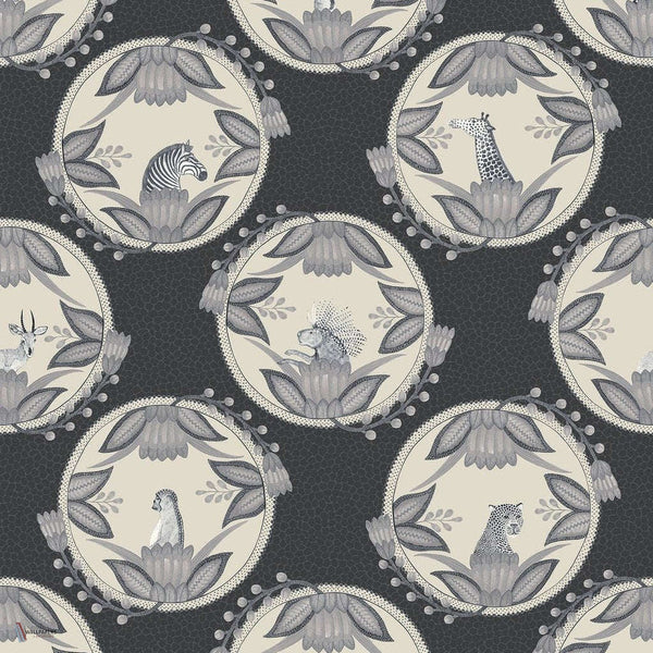 Ardmore Cameos behang in Soot & Snow van Cole & Son