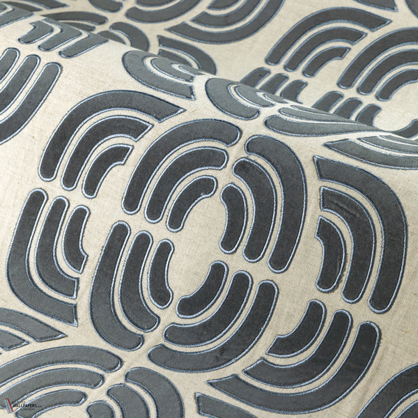 Ares behang in Anthracite Craie van Casamance