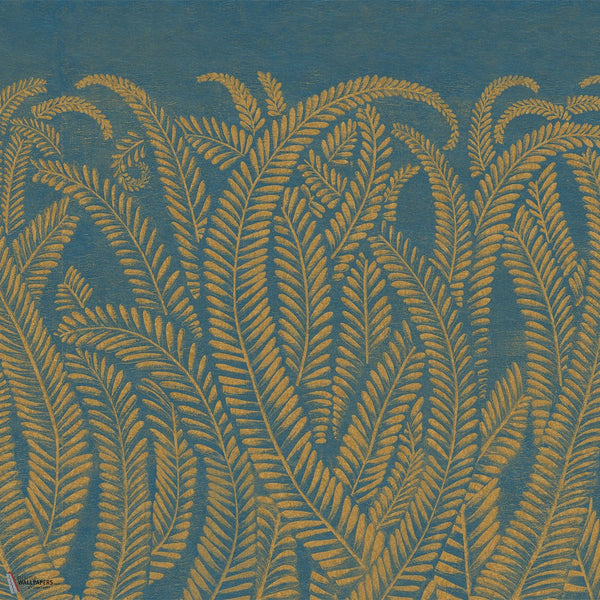 Art Deco Golden Fern wallpaper by Iksel — Golden Blue, detail