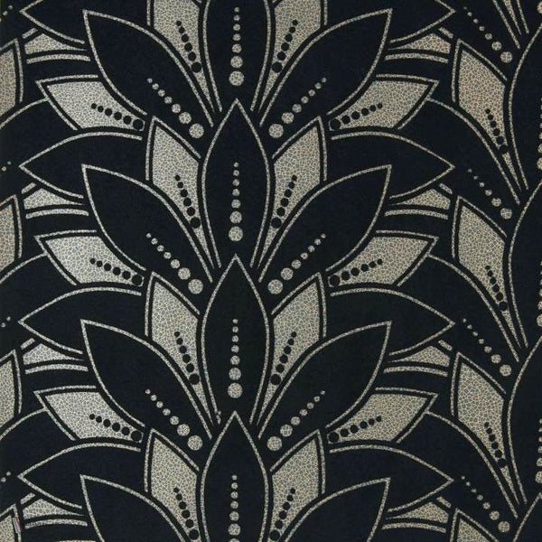 Astoria behang in Jet van 1838 wallcoverings